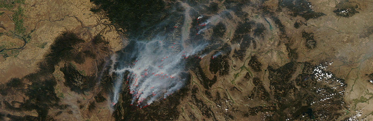 Satellite map of fires