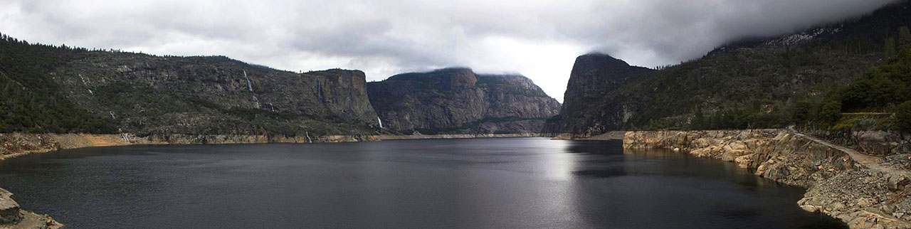 Hetch Hetchy valley after flooding