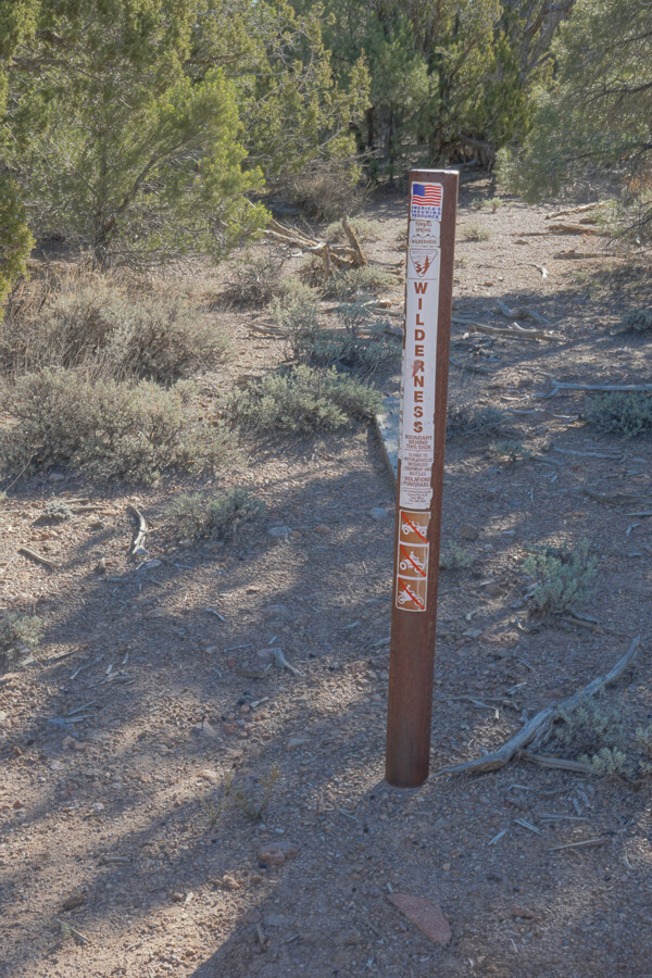 Picture of metal post for Tunnel Springs Wilderness to block motor vehicles